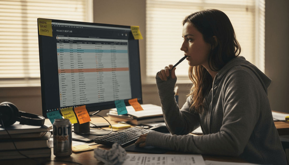 Analyst reviewing private playlist dashboard