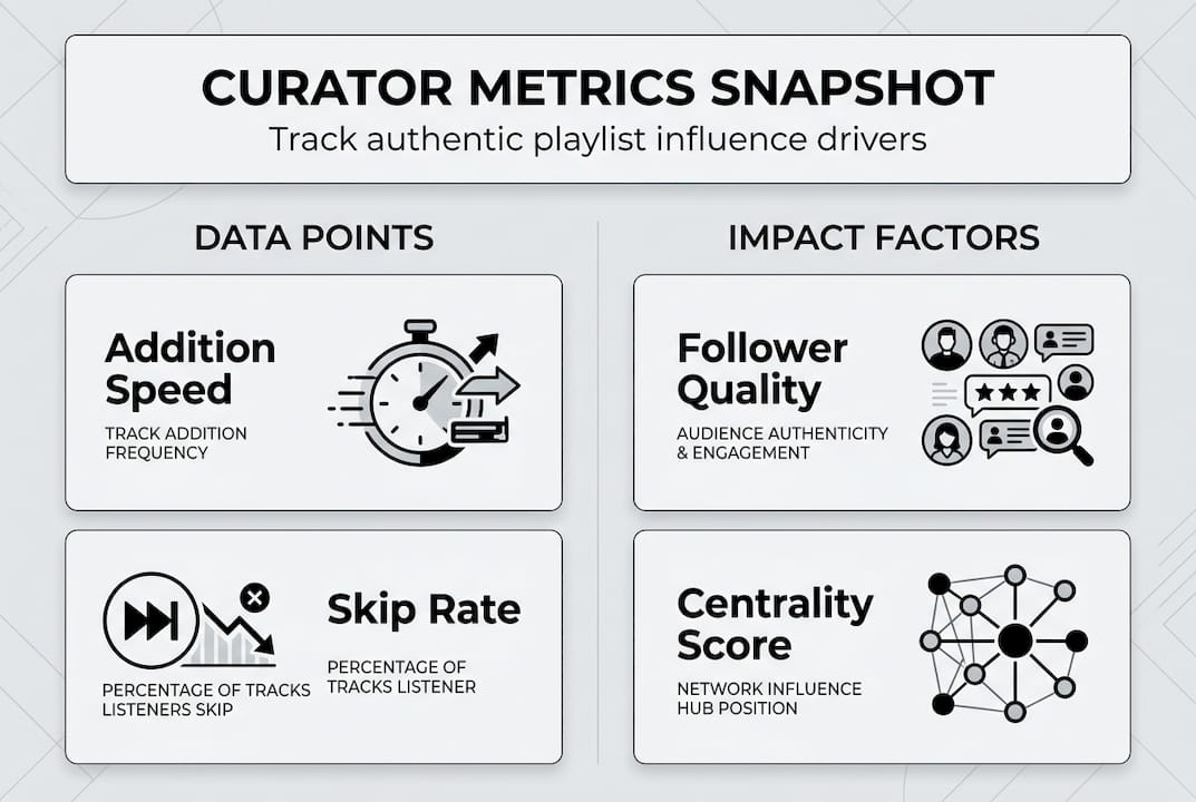 Infographic showing curator key metrics
