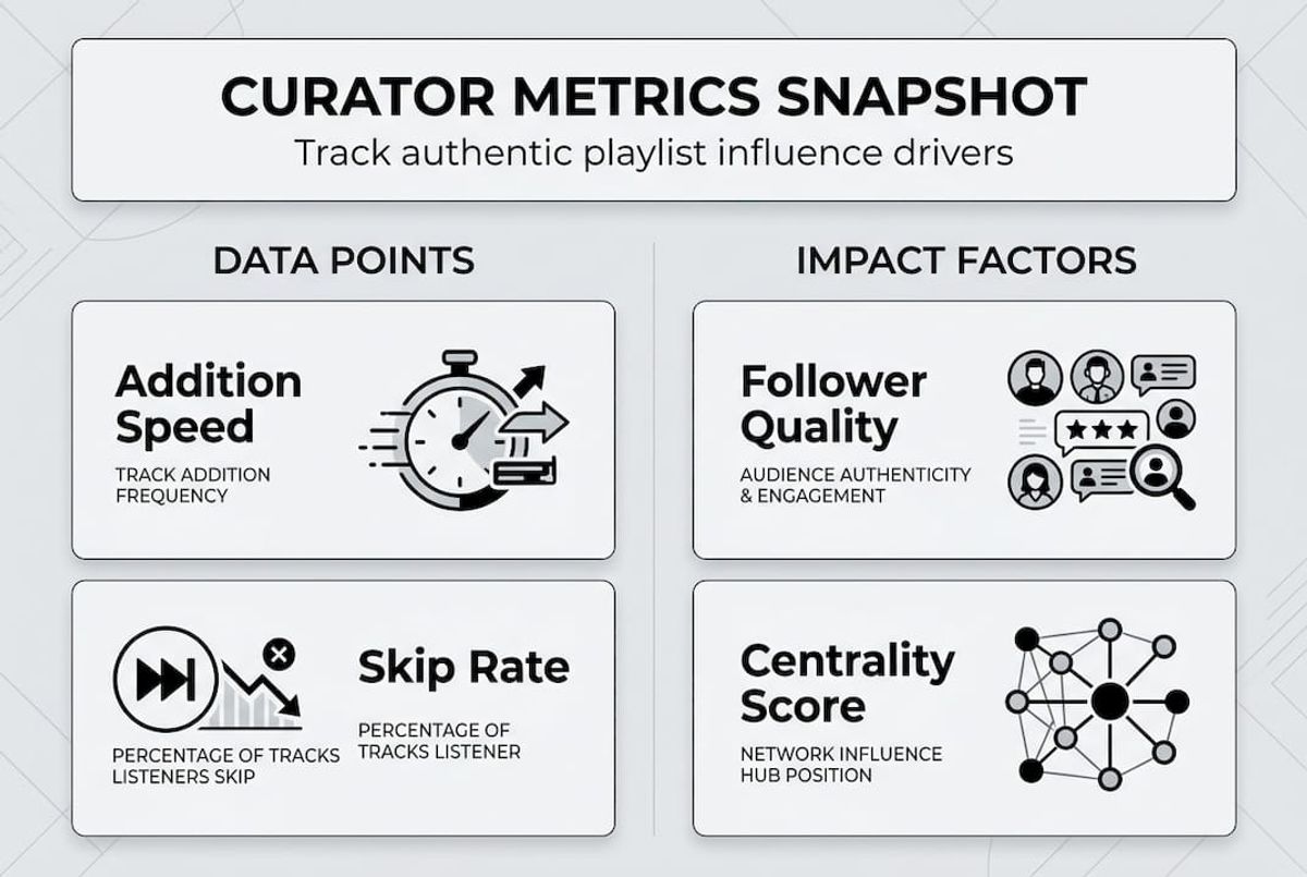 Infographic showing curator key metrics
