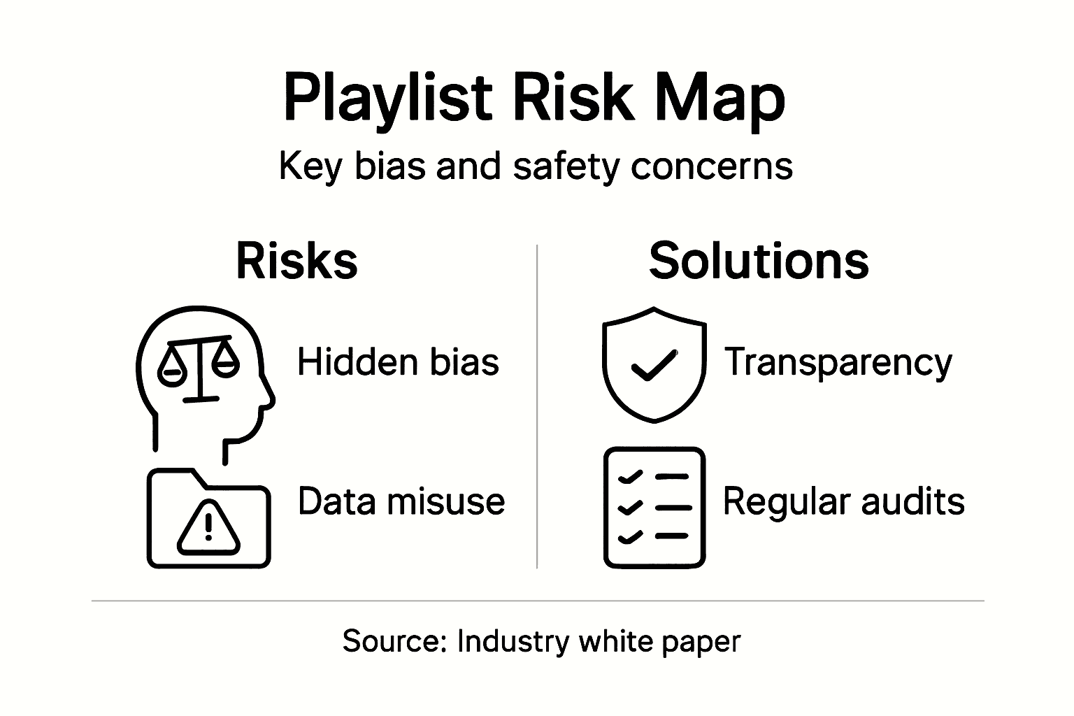 Infographic shows playlist algorithm risks and solutions