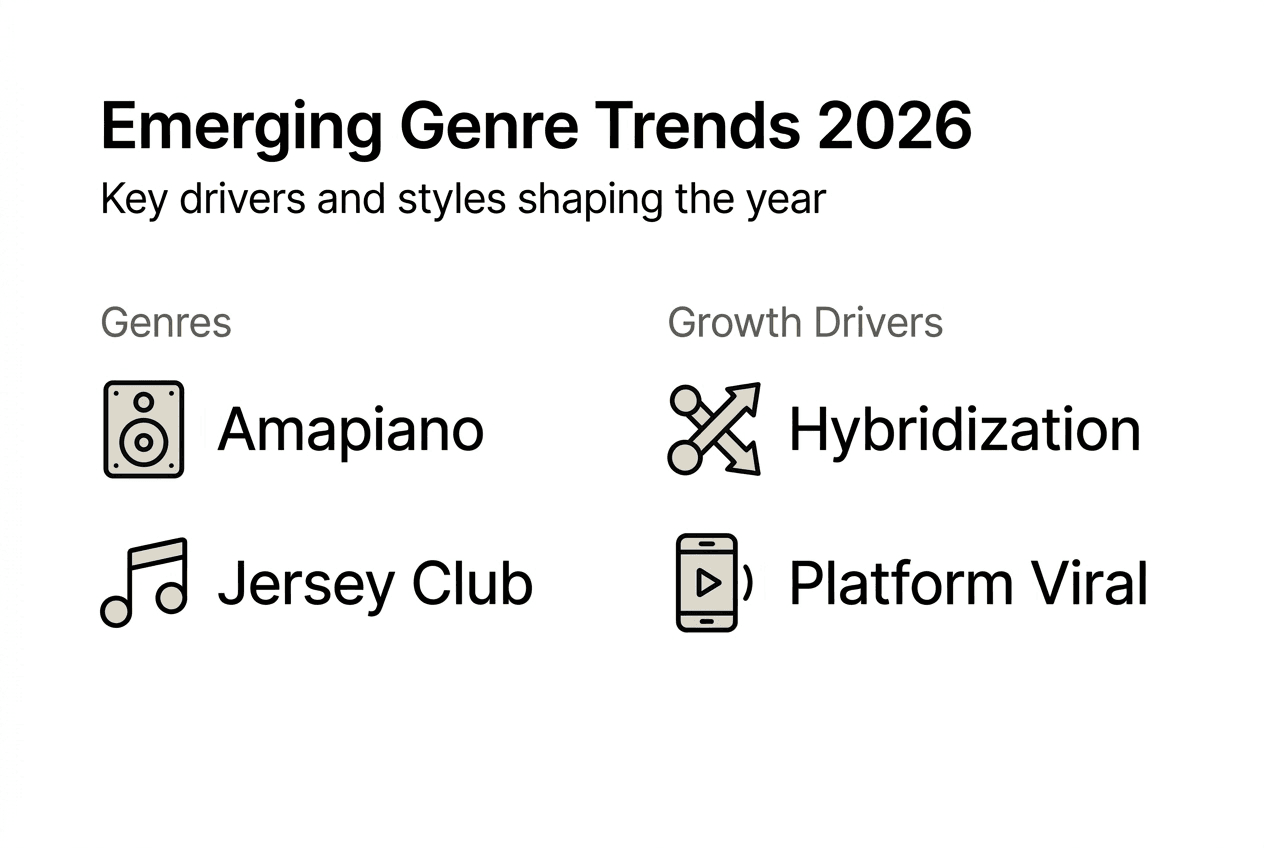 Infographic of top music trends and genres in 2026