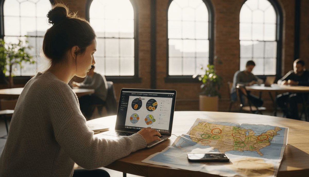 Analyst segmenting music data by geography