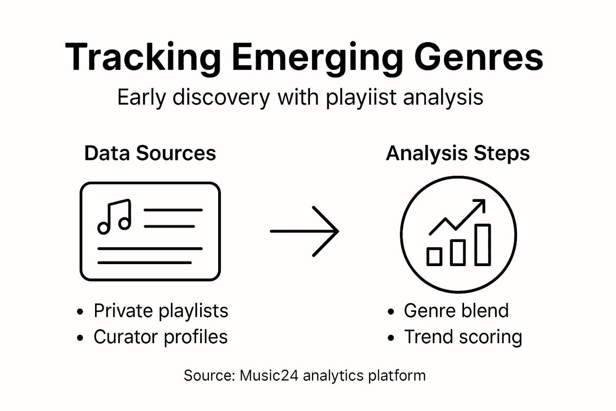 Infographic tracking music genre discovery steps