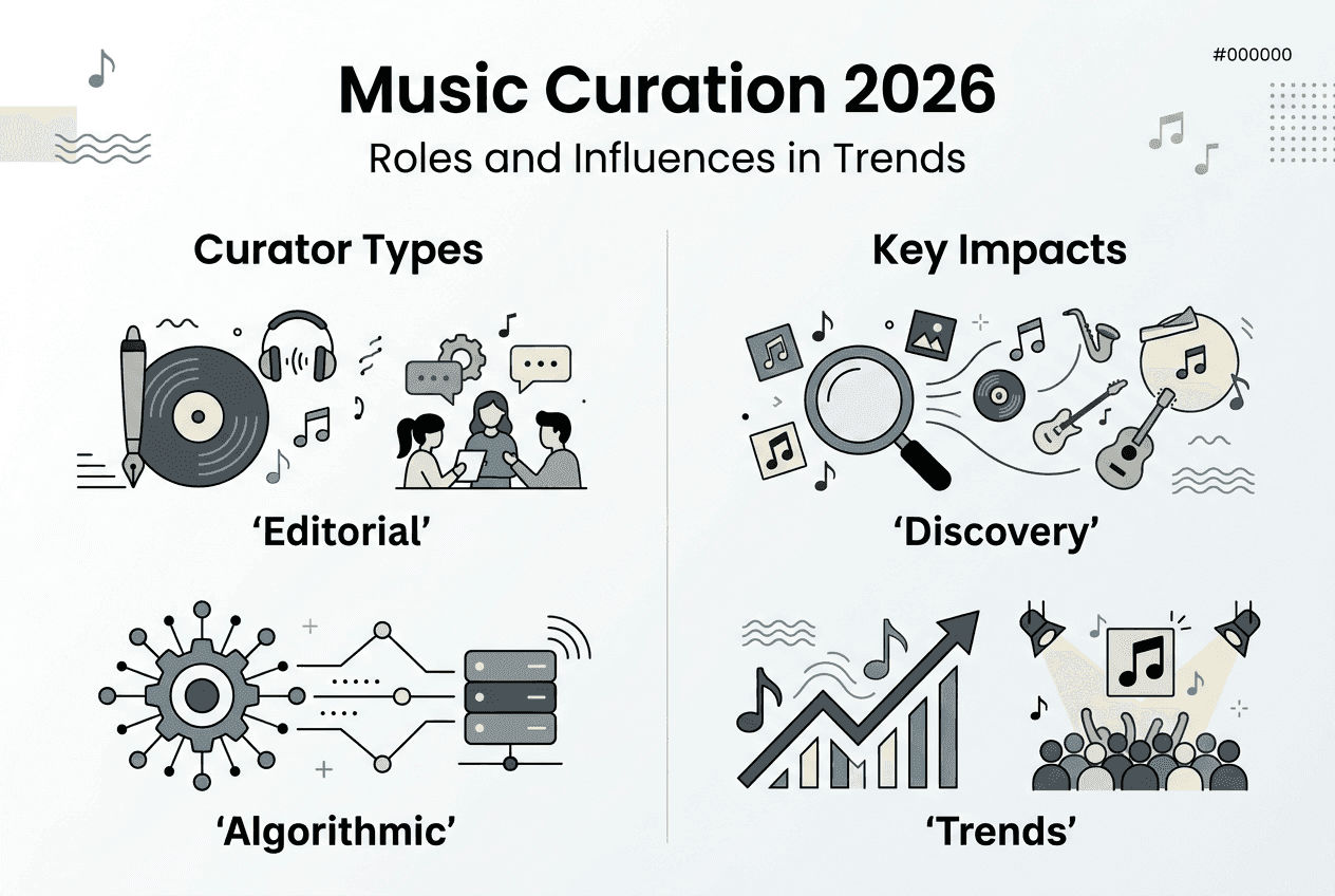Infographic music curation roles and impacts