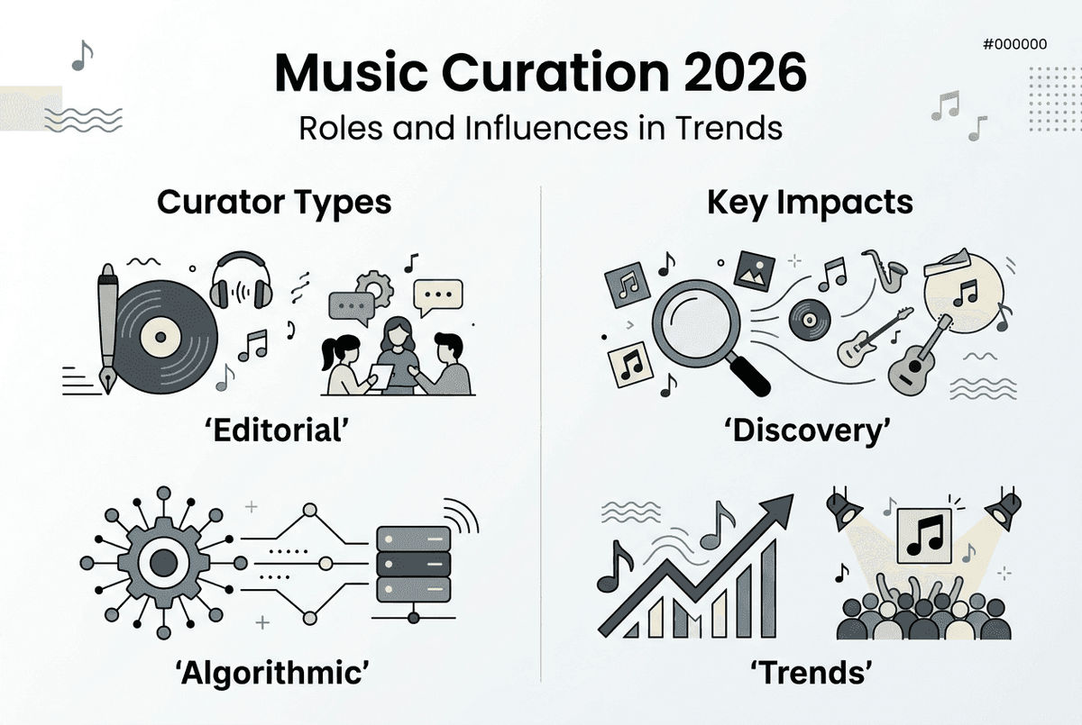 Infographic music curation roles and impacts