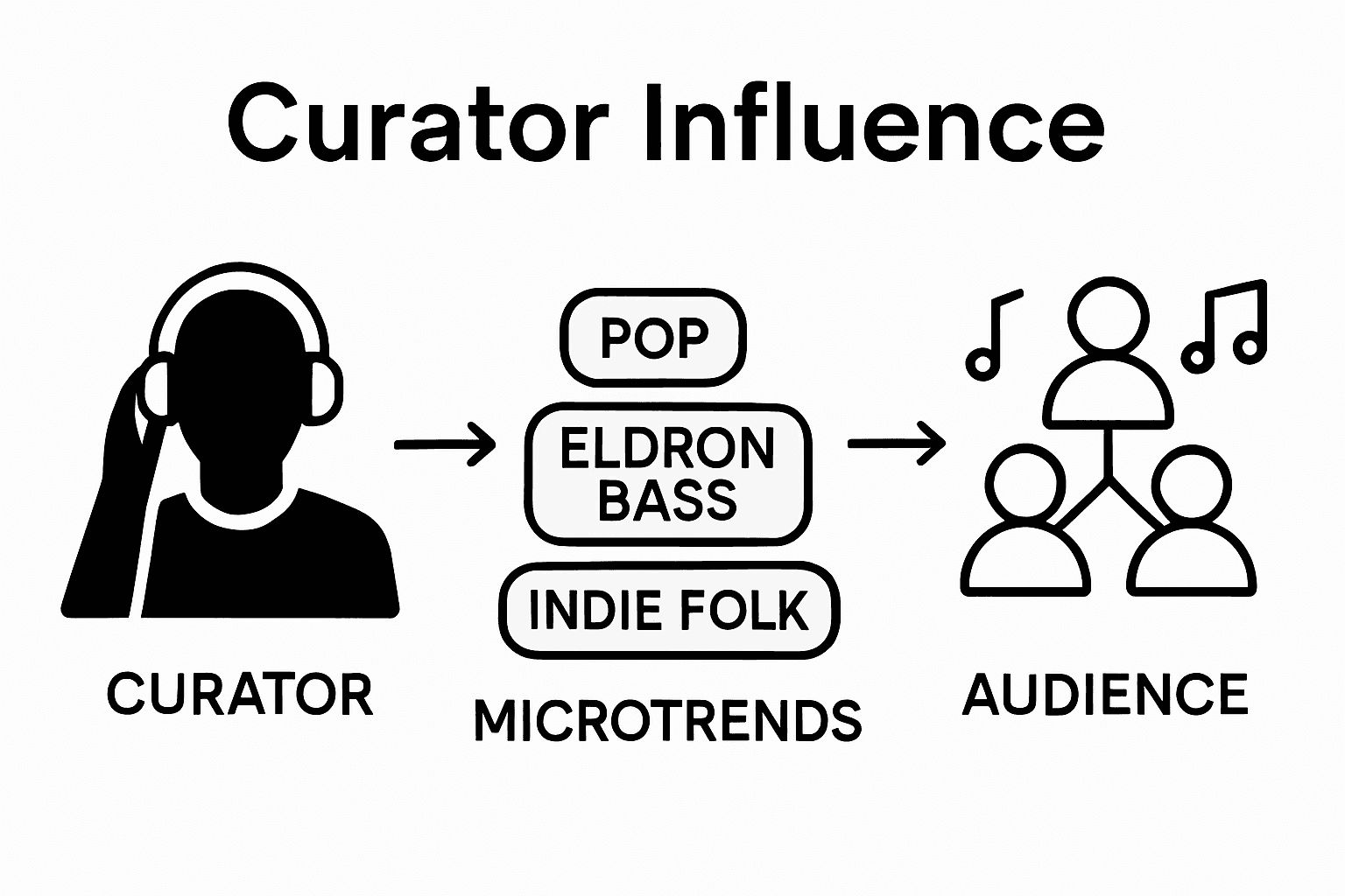 Infographic showing curators to microtrends path