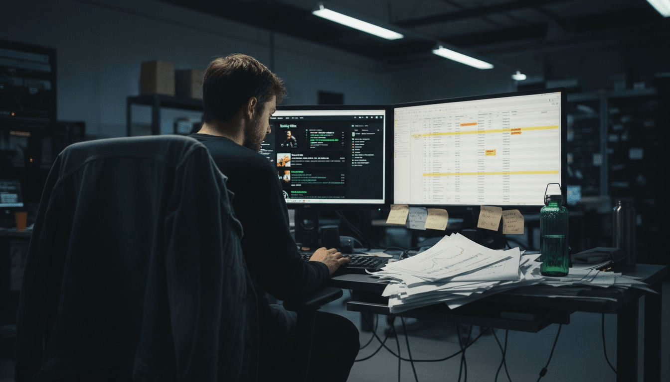 Analyst reviewing streaming playlist analytics