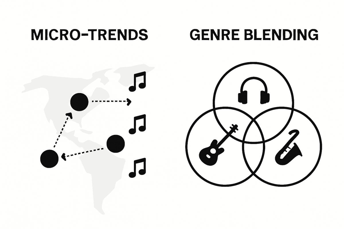 Infographic comparing genre blending and geographic micro-trends