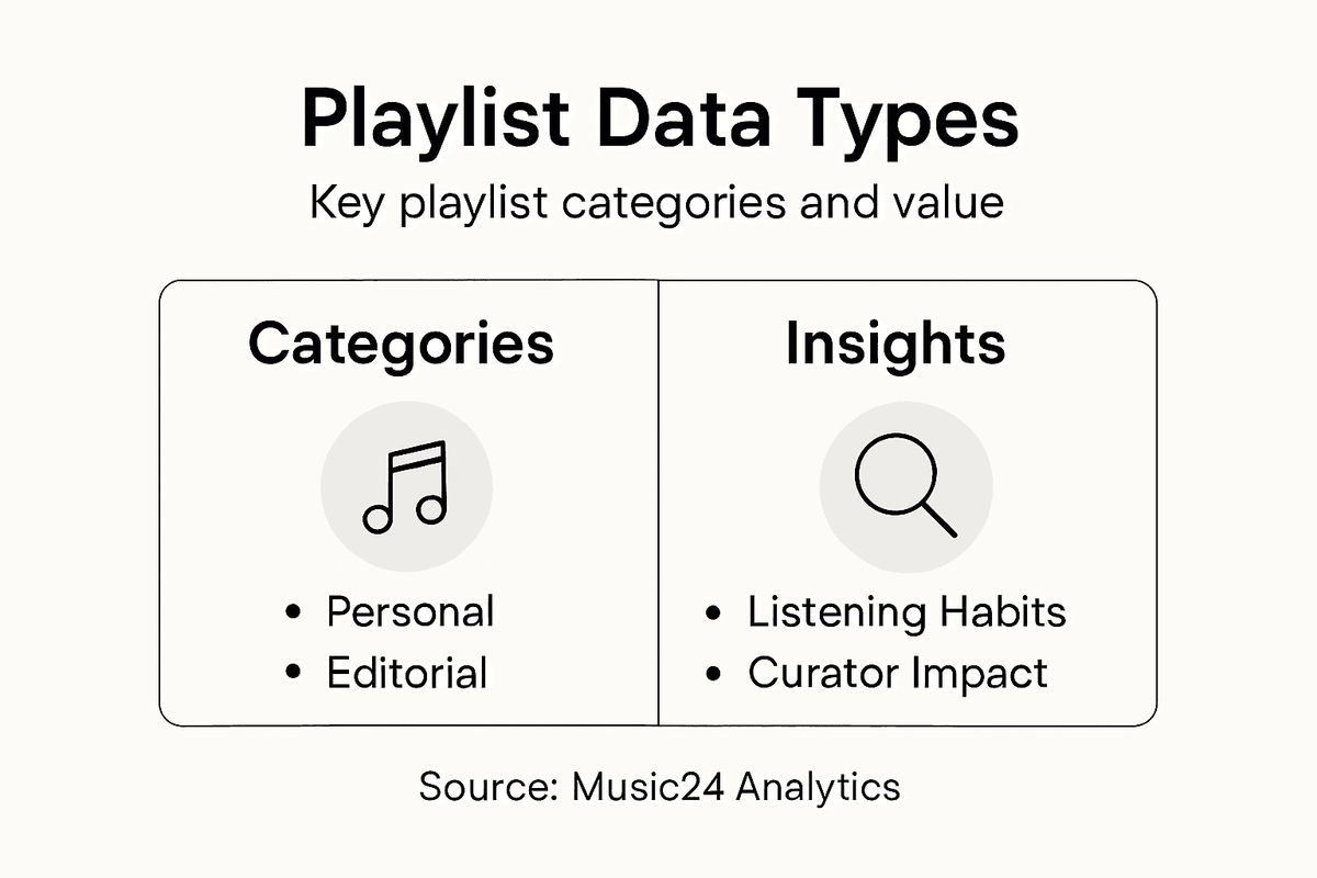 Infographic showing playlist data type categories