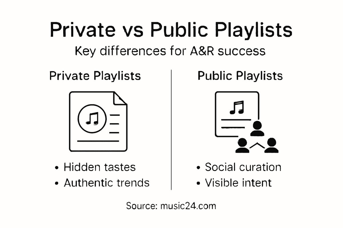 Infographic comparing private and public playlists