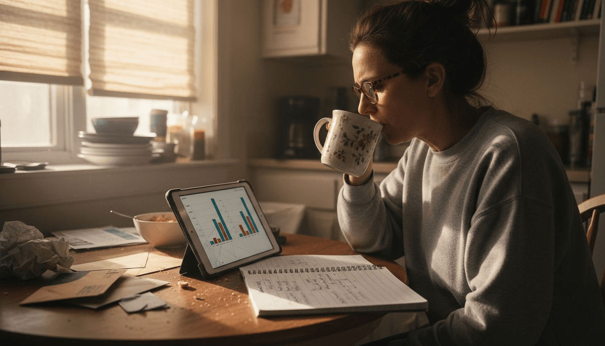 Person comparing public and private playlist data