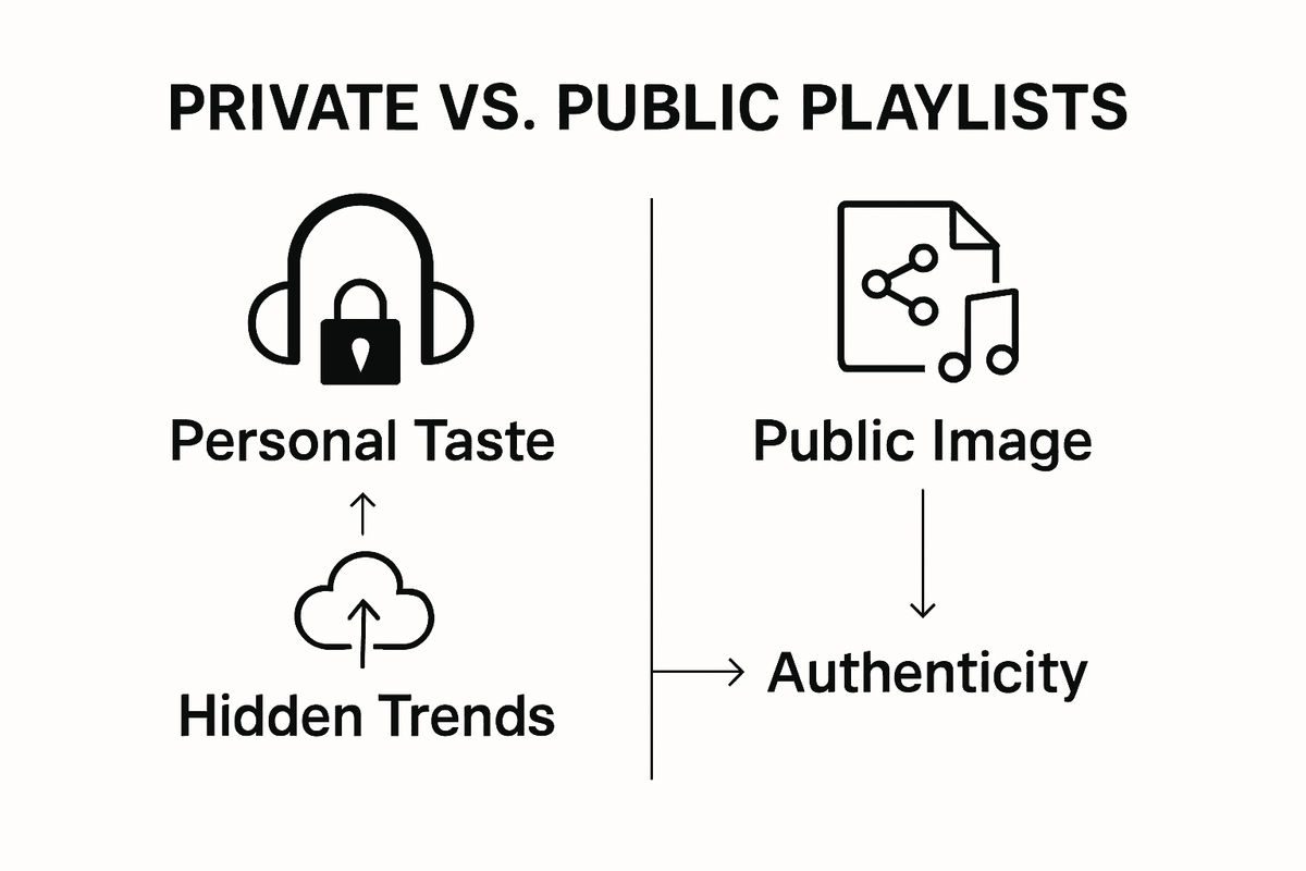 Infographic comparing private and public playlists