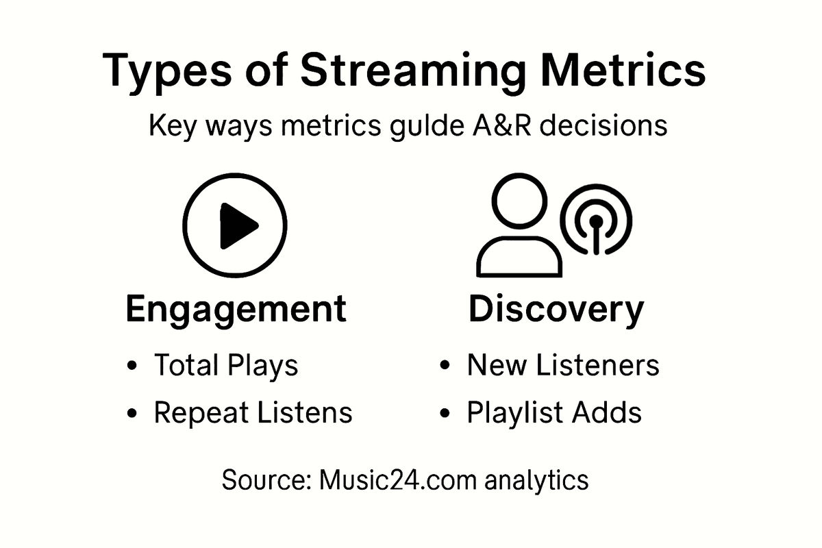 Infographic showing streaming metric categories
