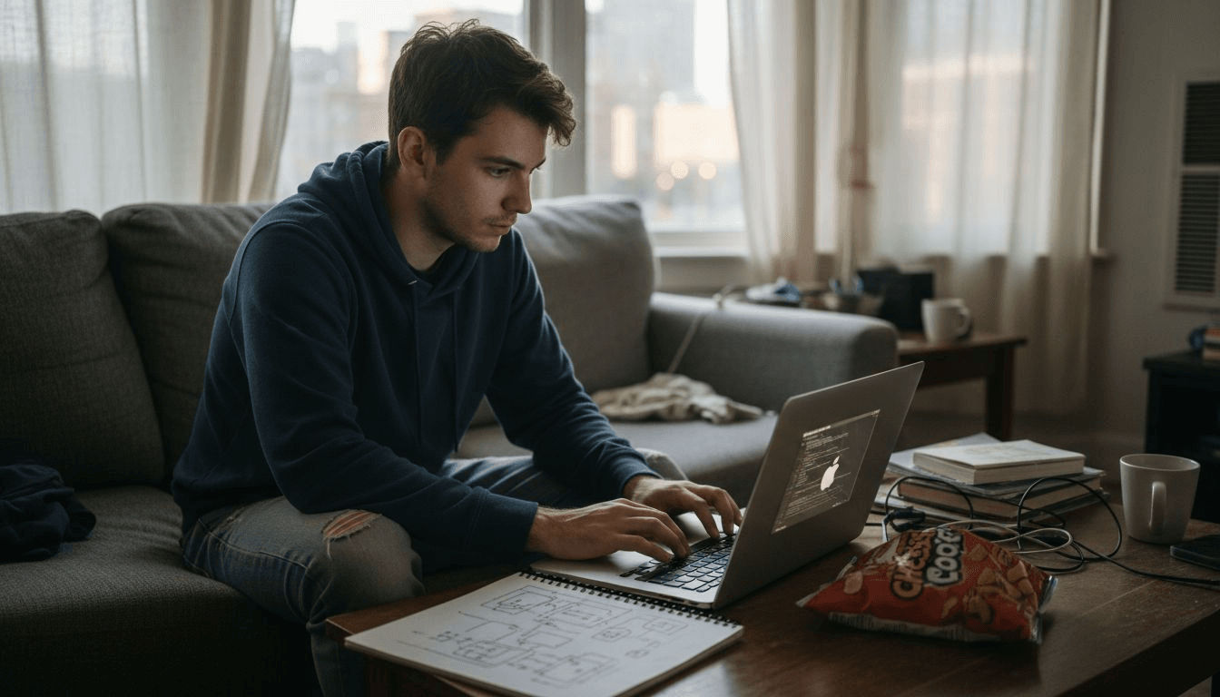 Programmer working in informal remote setting