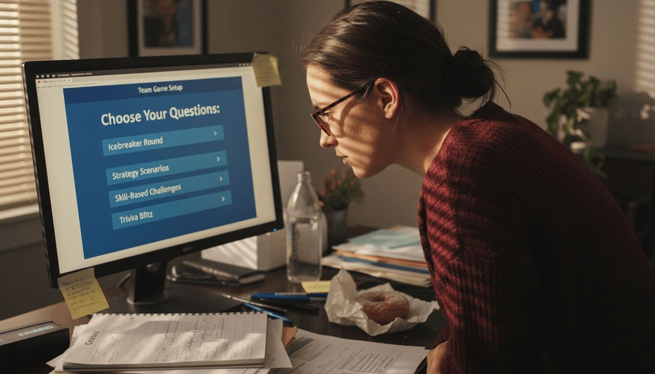 HR specialist selecting survey questions