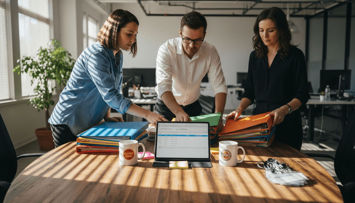 Leaders organizing teams and game materials