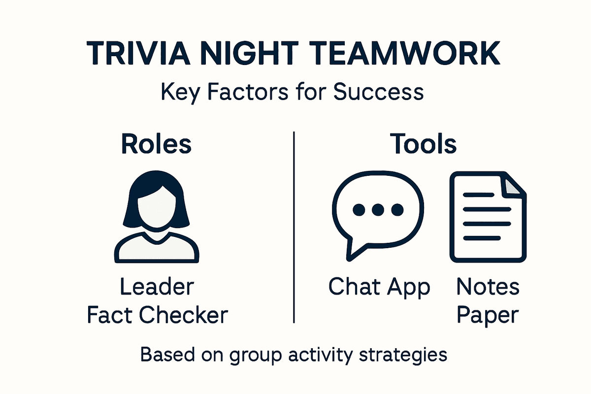 Infographic showing trivia night teamwork factors