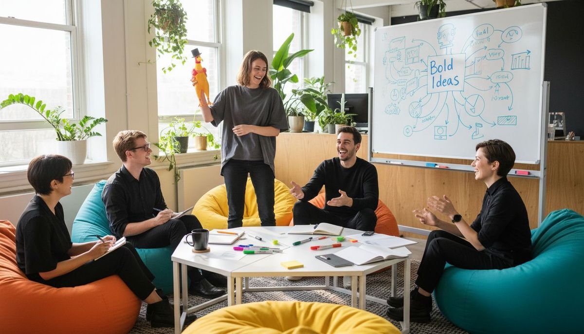 Playful professional workspace sparks brainstorming