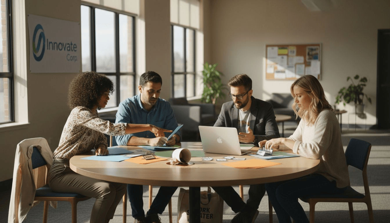 Team members configuring quiz teams and branding