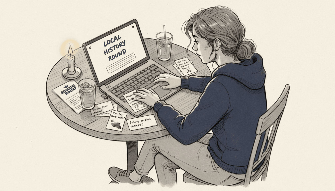 Organizer customizing trivia slides at restaurant