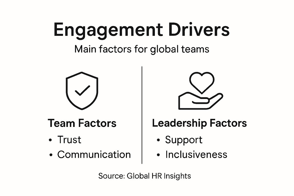 Infographic highlighting engagement drivers in teams