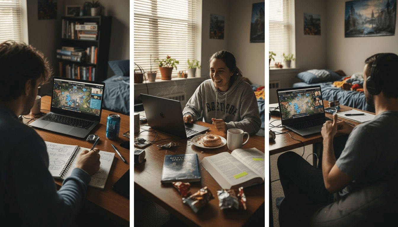 Coworkers join online team game remotely