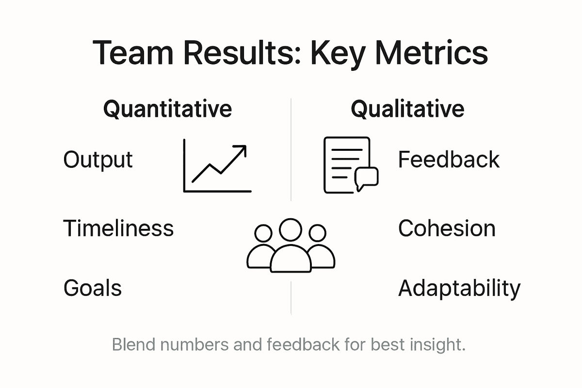 Infographic showing team measurement metrics
