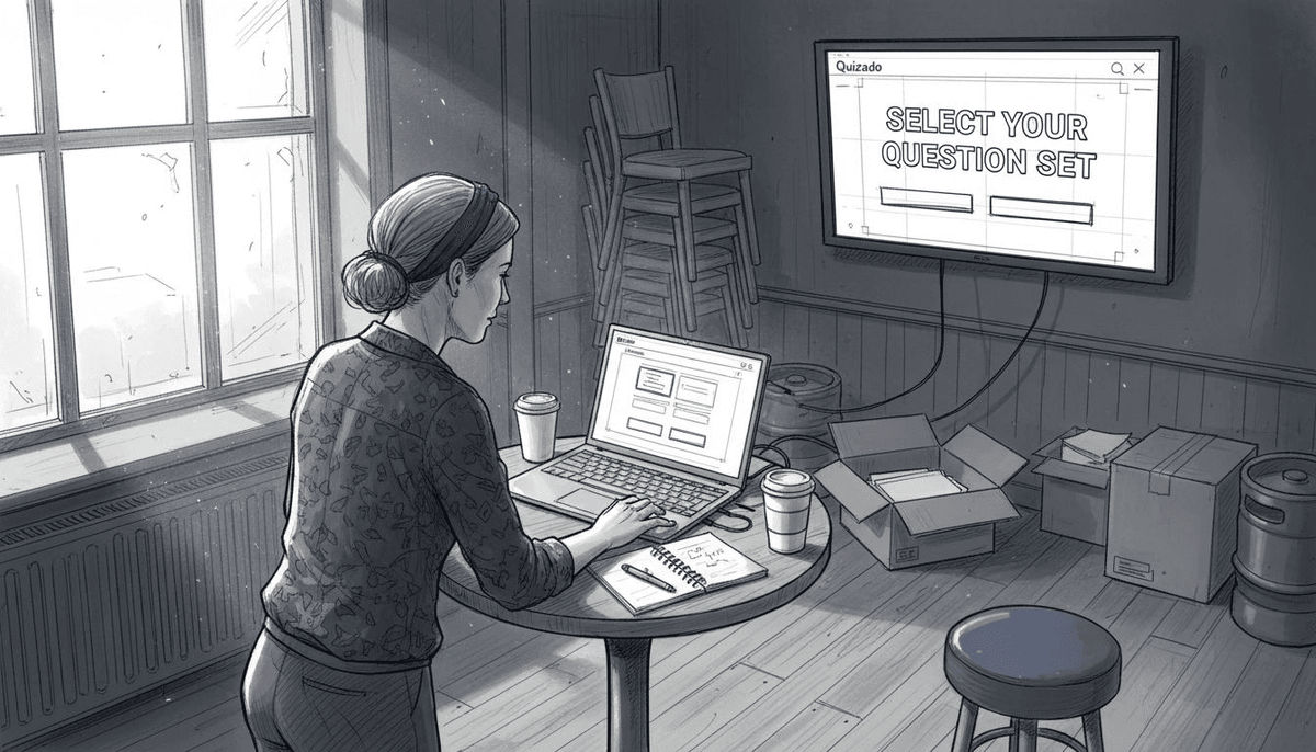 Venue manager setting up trivia software