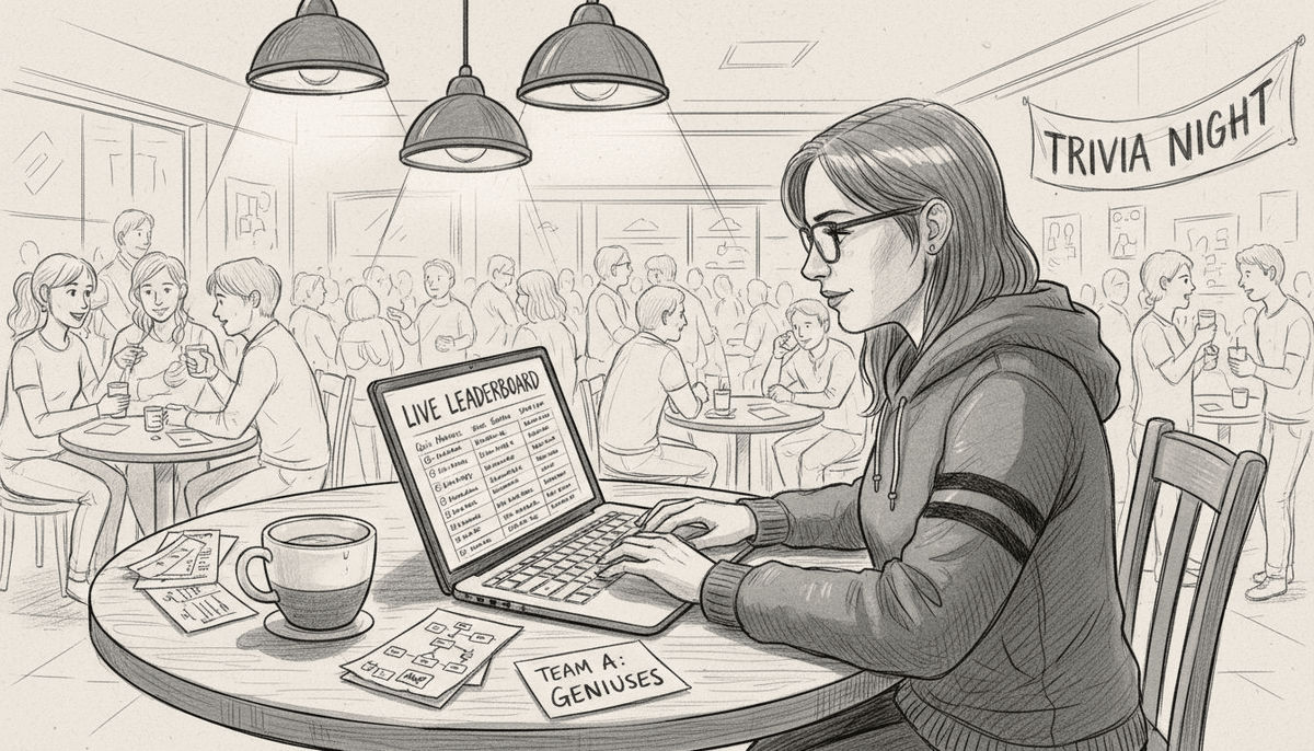 Organizer adjusts trivia score software leaderboard