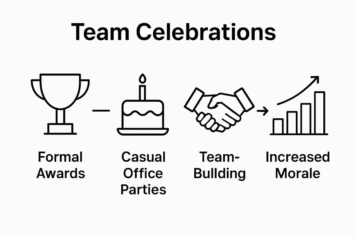 Infographic comparing types of team celebrations
