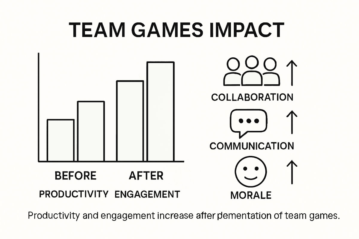 Infographic showing team games boost engagement