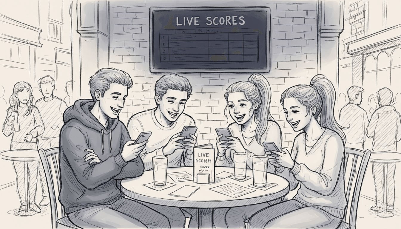 Group competing in digital bar trivia