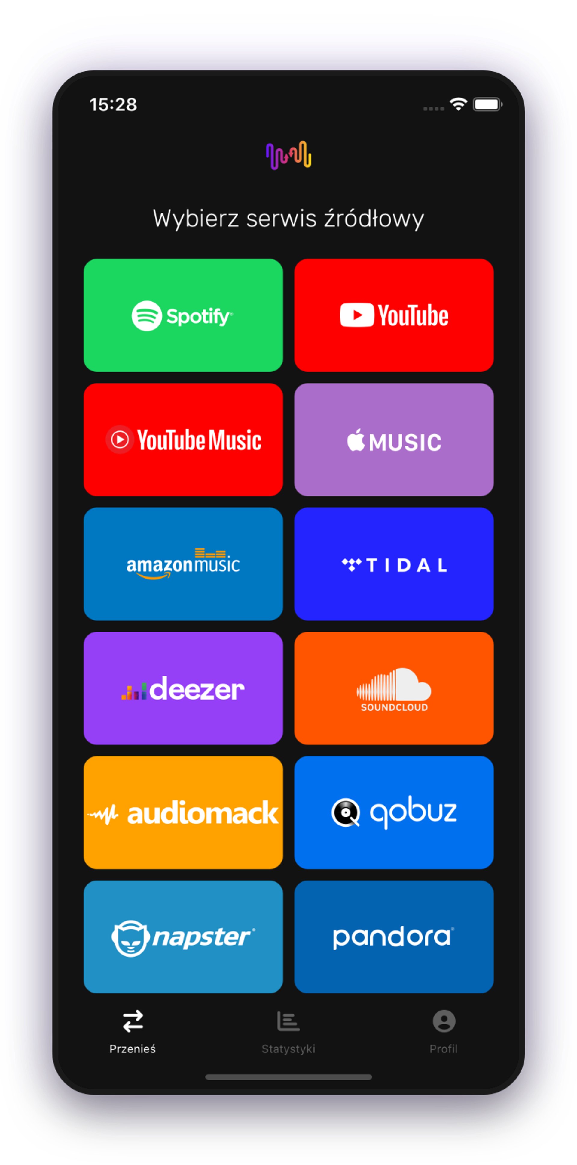 Aplikacja Free Your Music wybiera elementy na ekranie źródłowym