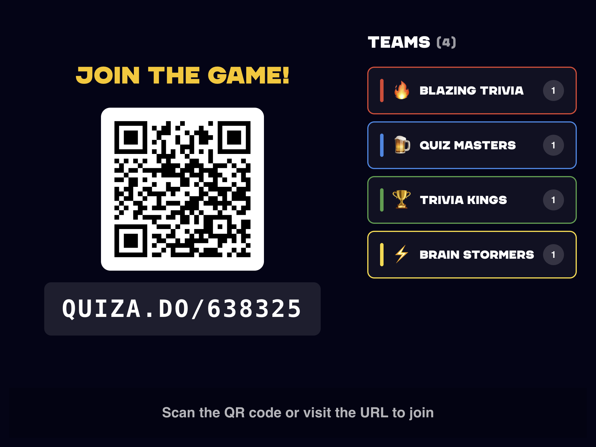 Players Join via QR