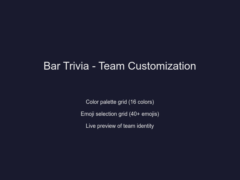 Team customization screen showing color and emoji selection
