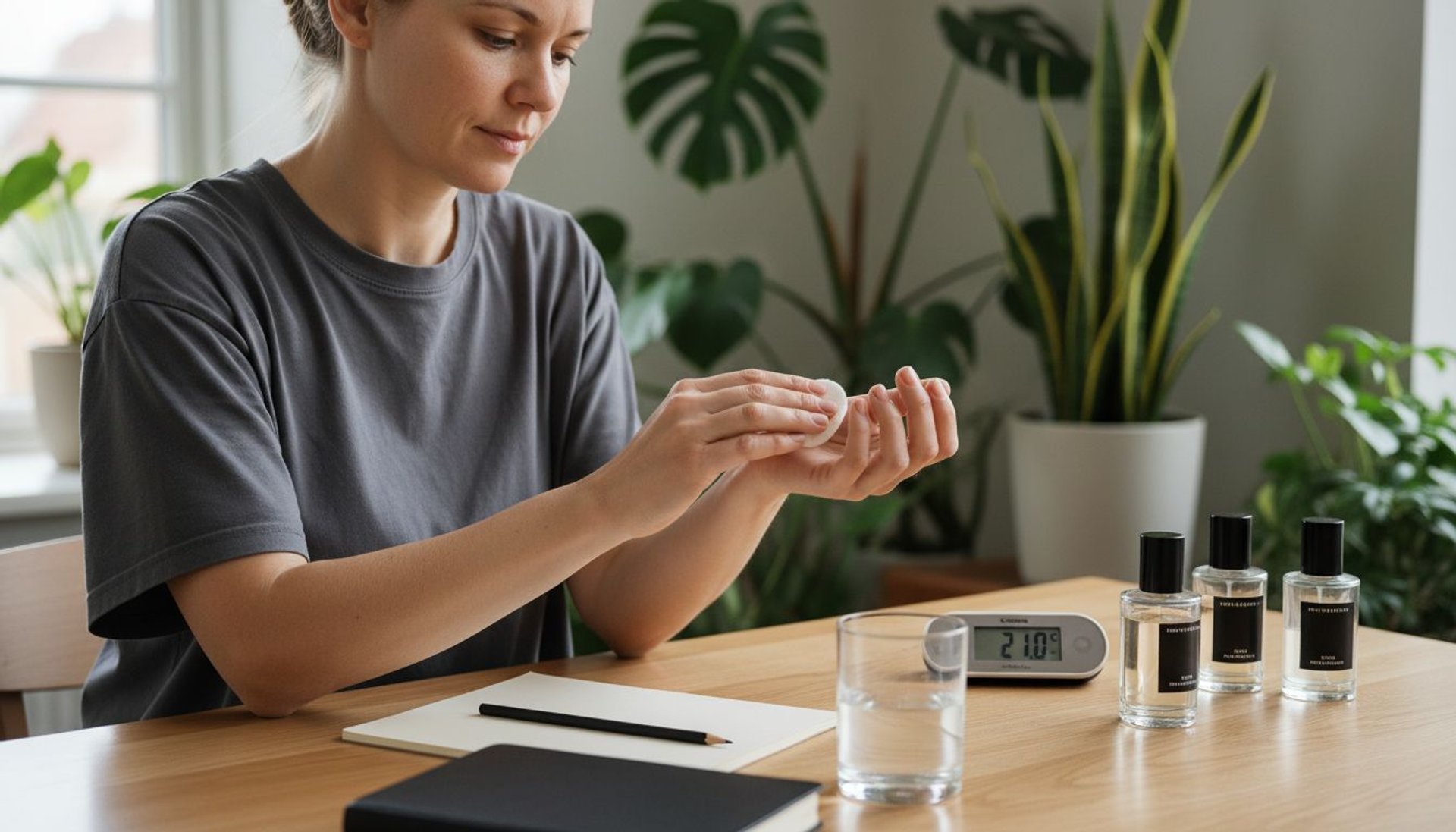 自宅で自然に香りの持続性をテストする方法