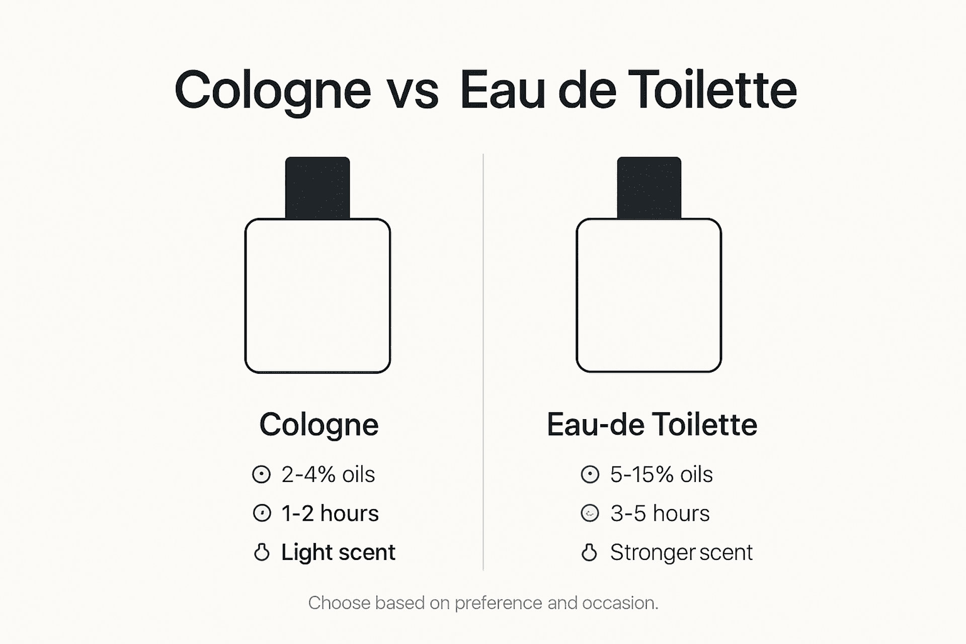 Infographic comparing cologne and eau de toilette