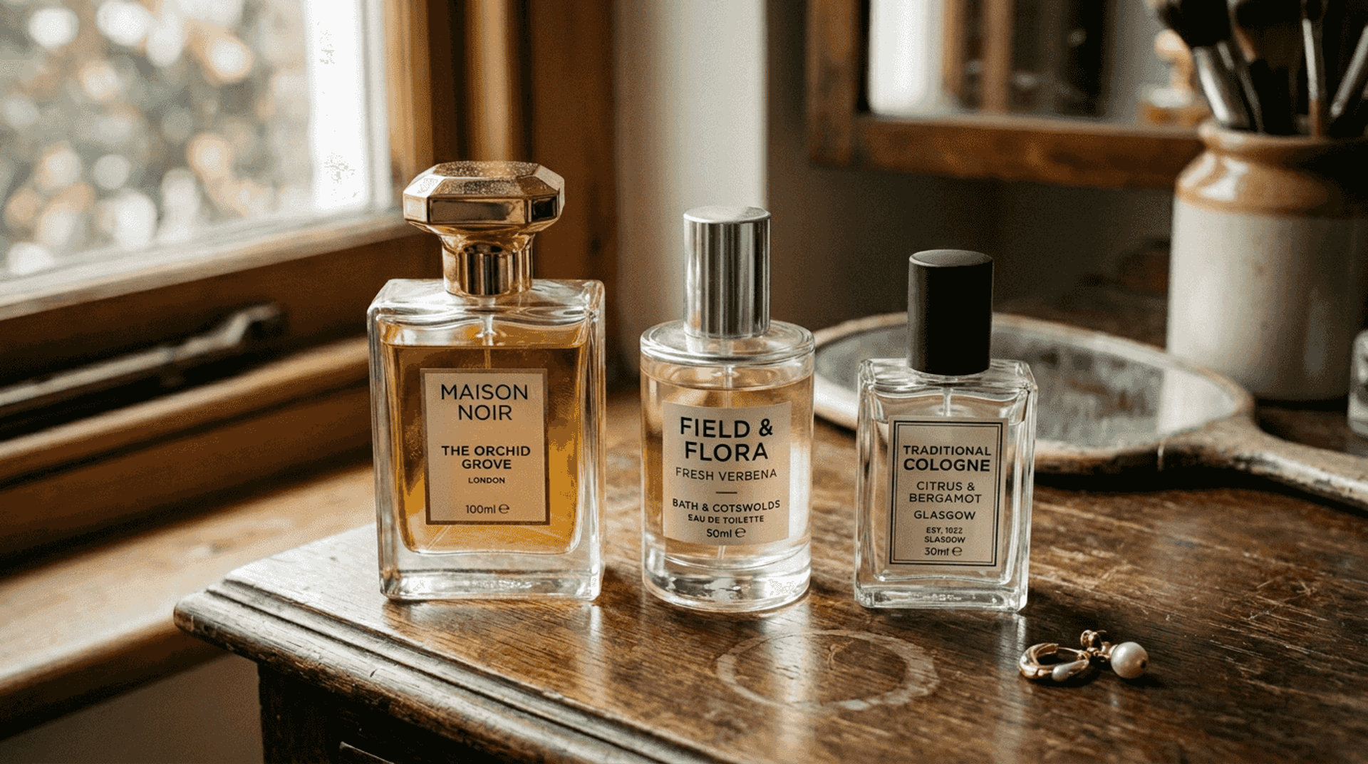 Perfume bottles compare concentration types