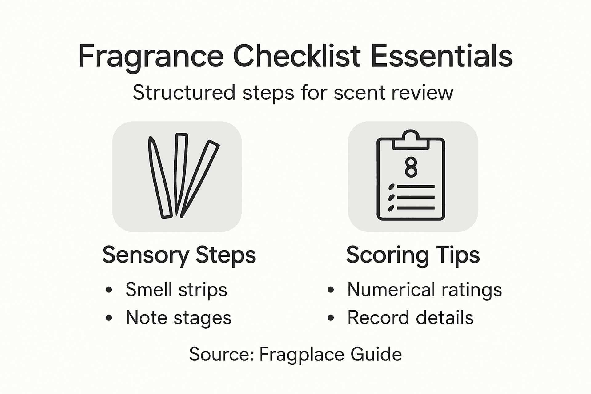 Infographic summarizing fragrance evaluation essentials