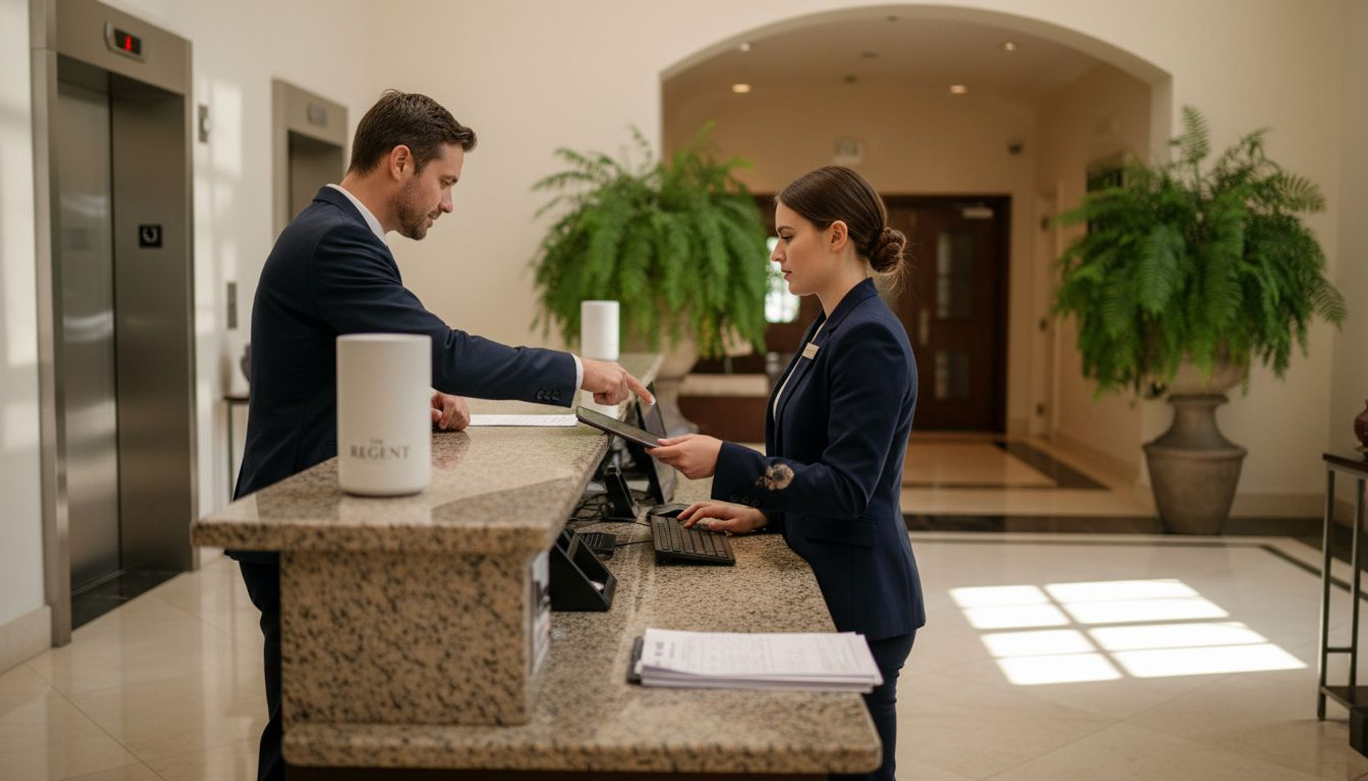 Hotel lobby with signature brand scent diffuser