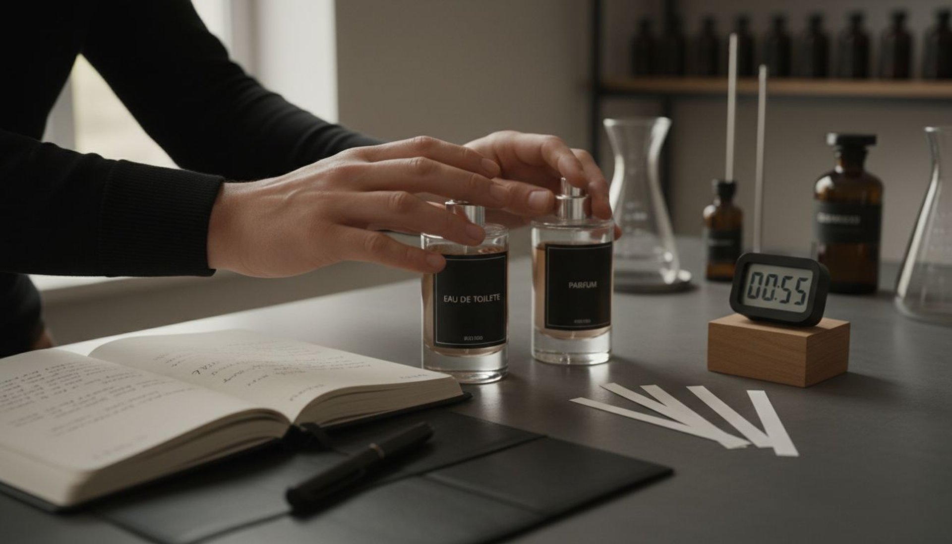 confronto tra bottiglie di profumo