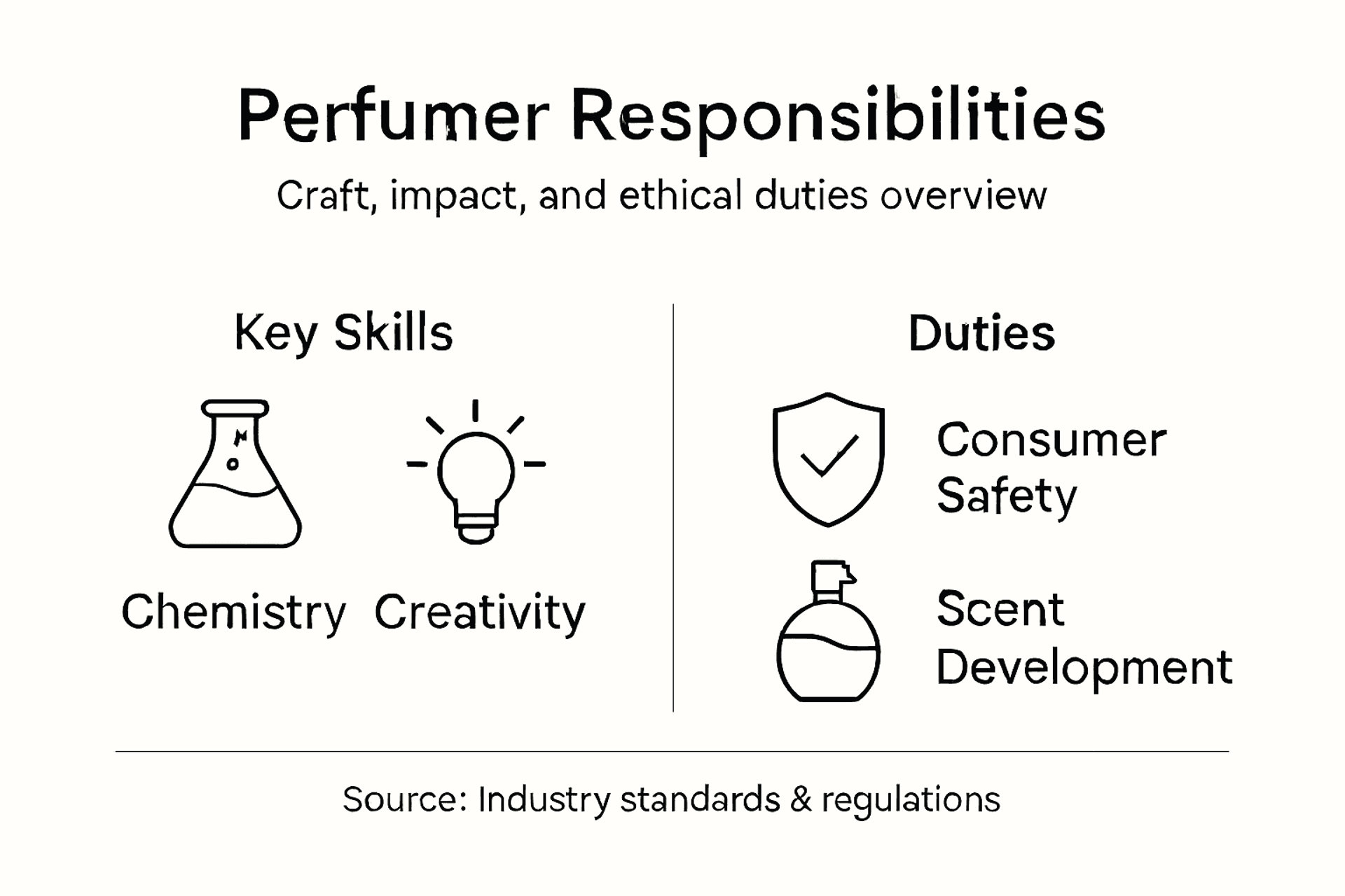 Infographic on perfumer craft and responsibilities
