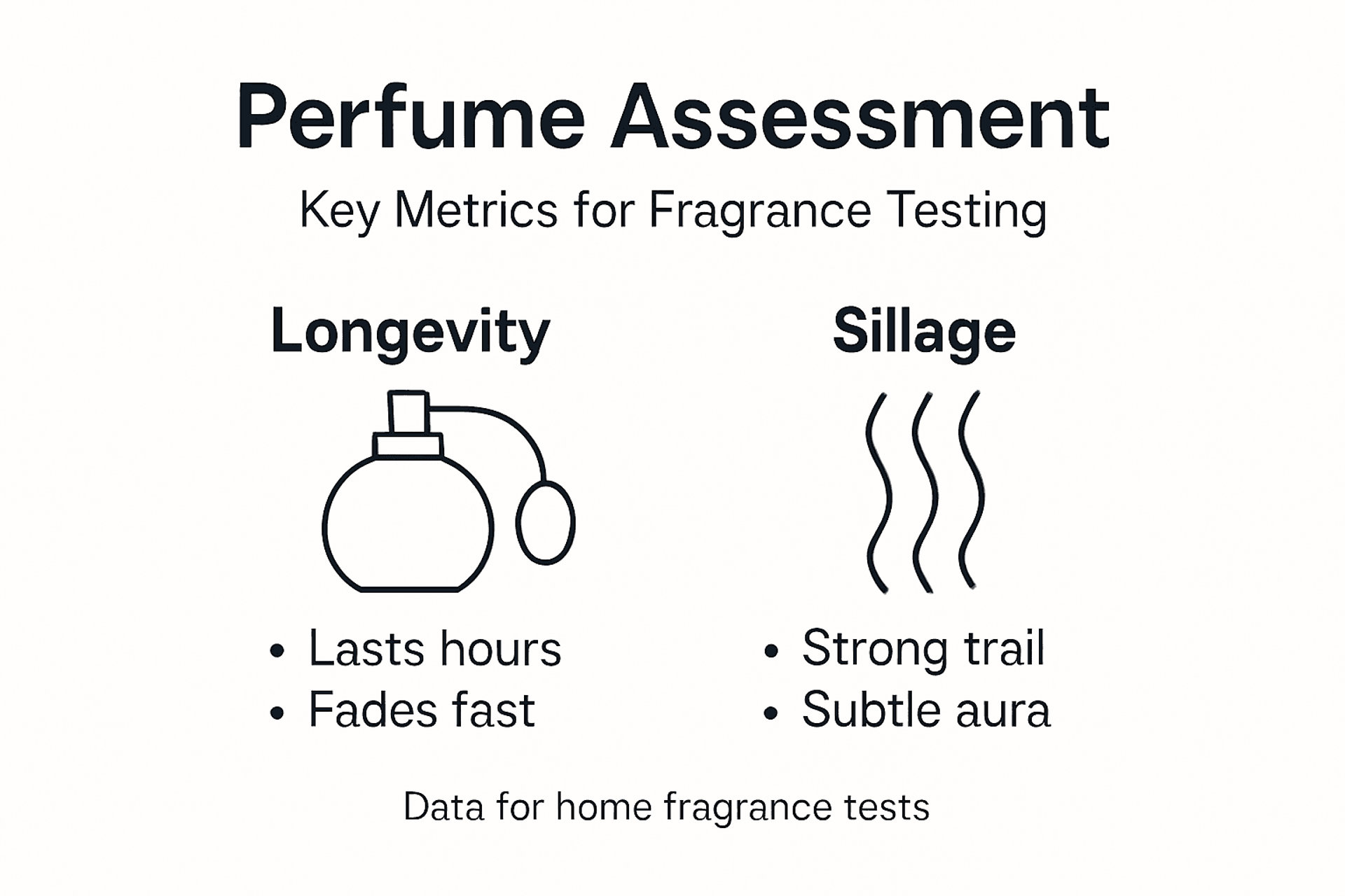Infographic showing perfume assessment metrics