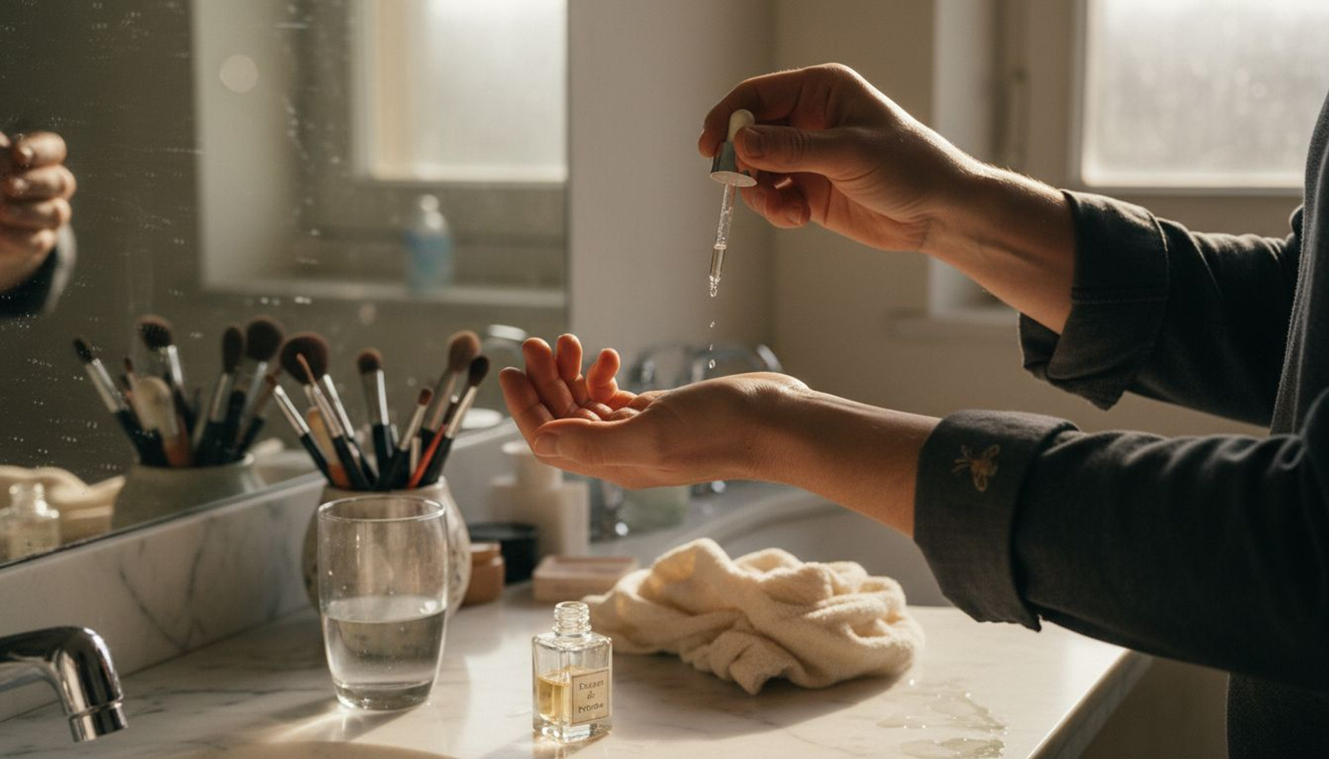 Testing extrait de parfum on wrist