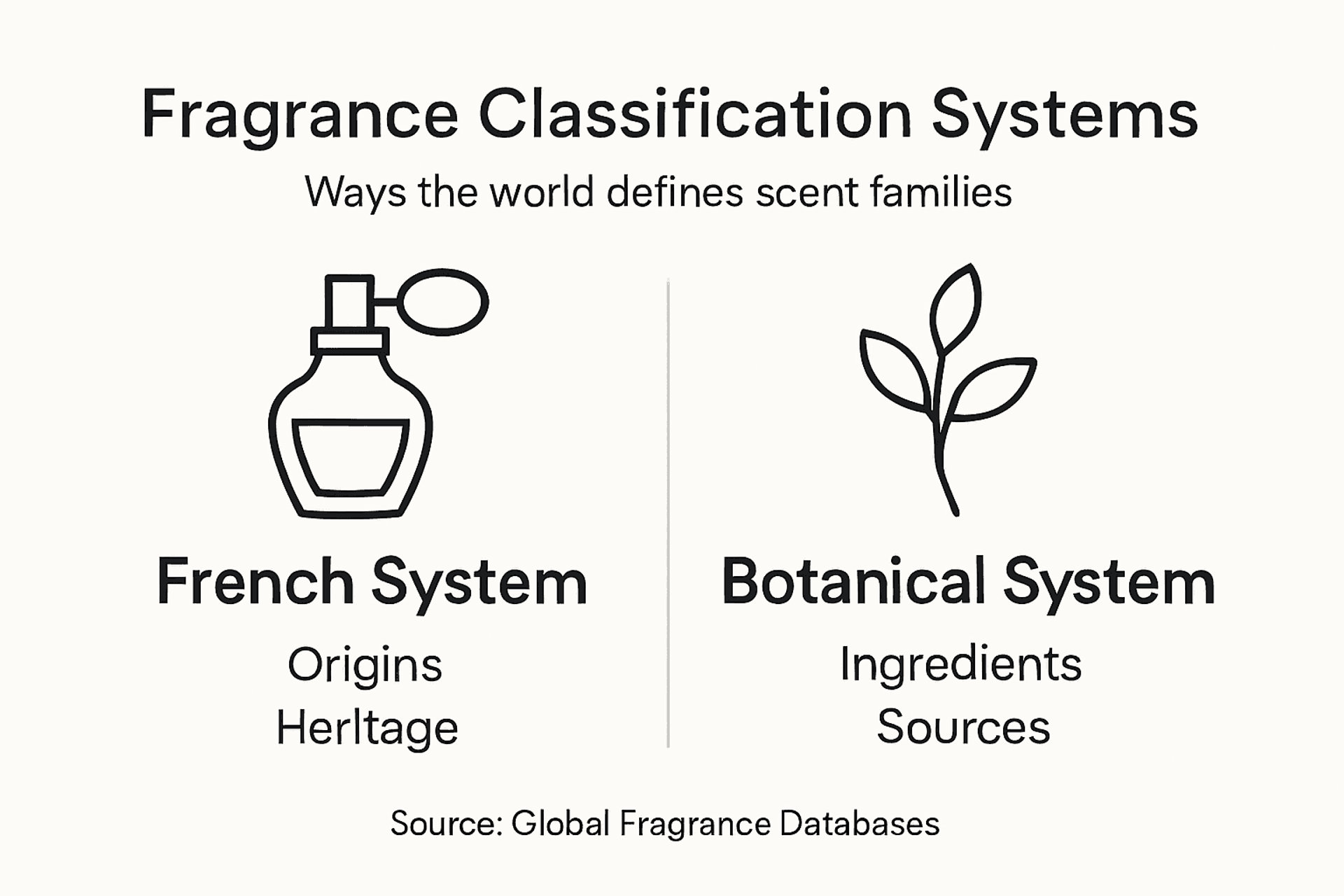 Infographic showing fragrance classification systems