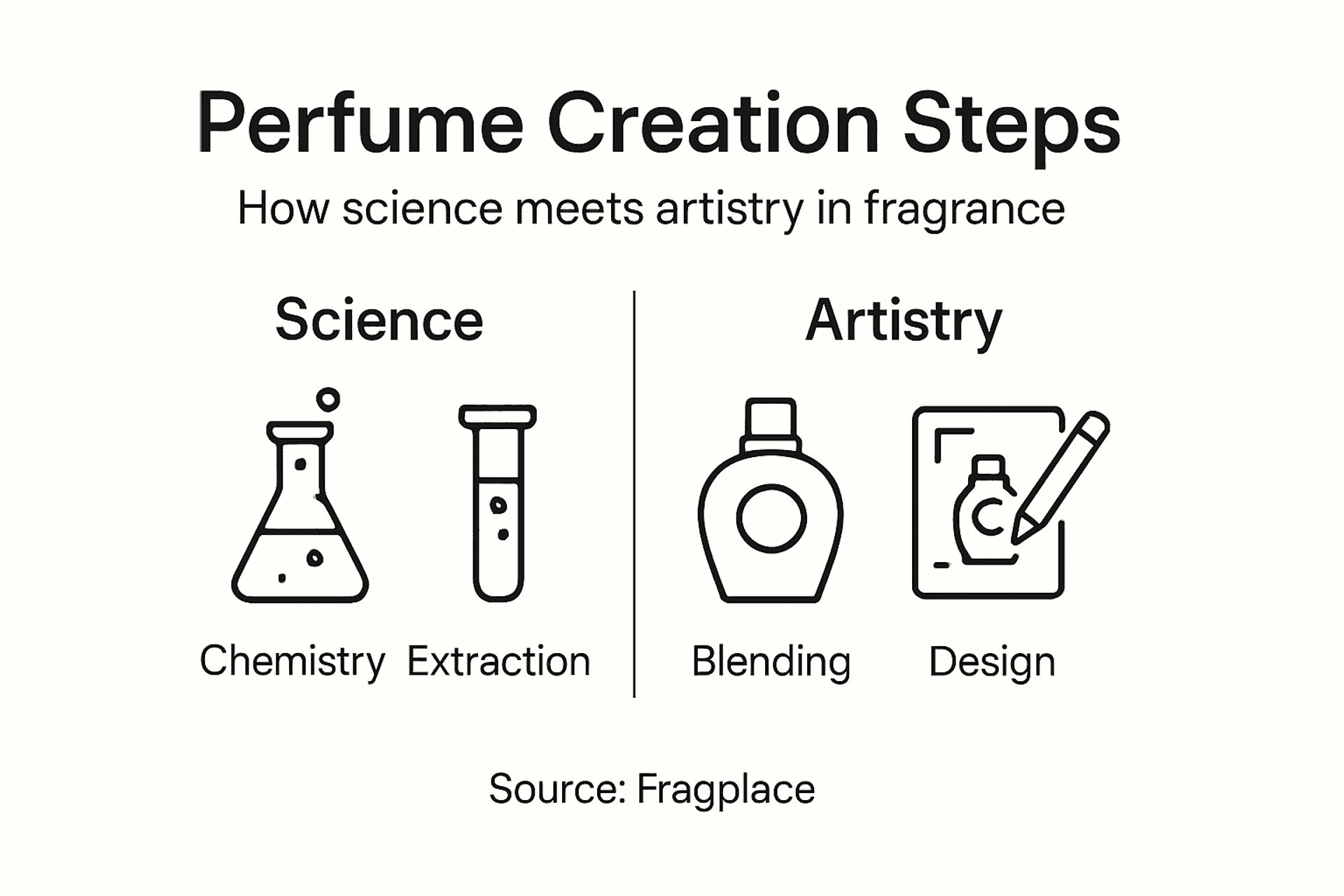 Infographic summarizing perfume science and artistry