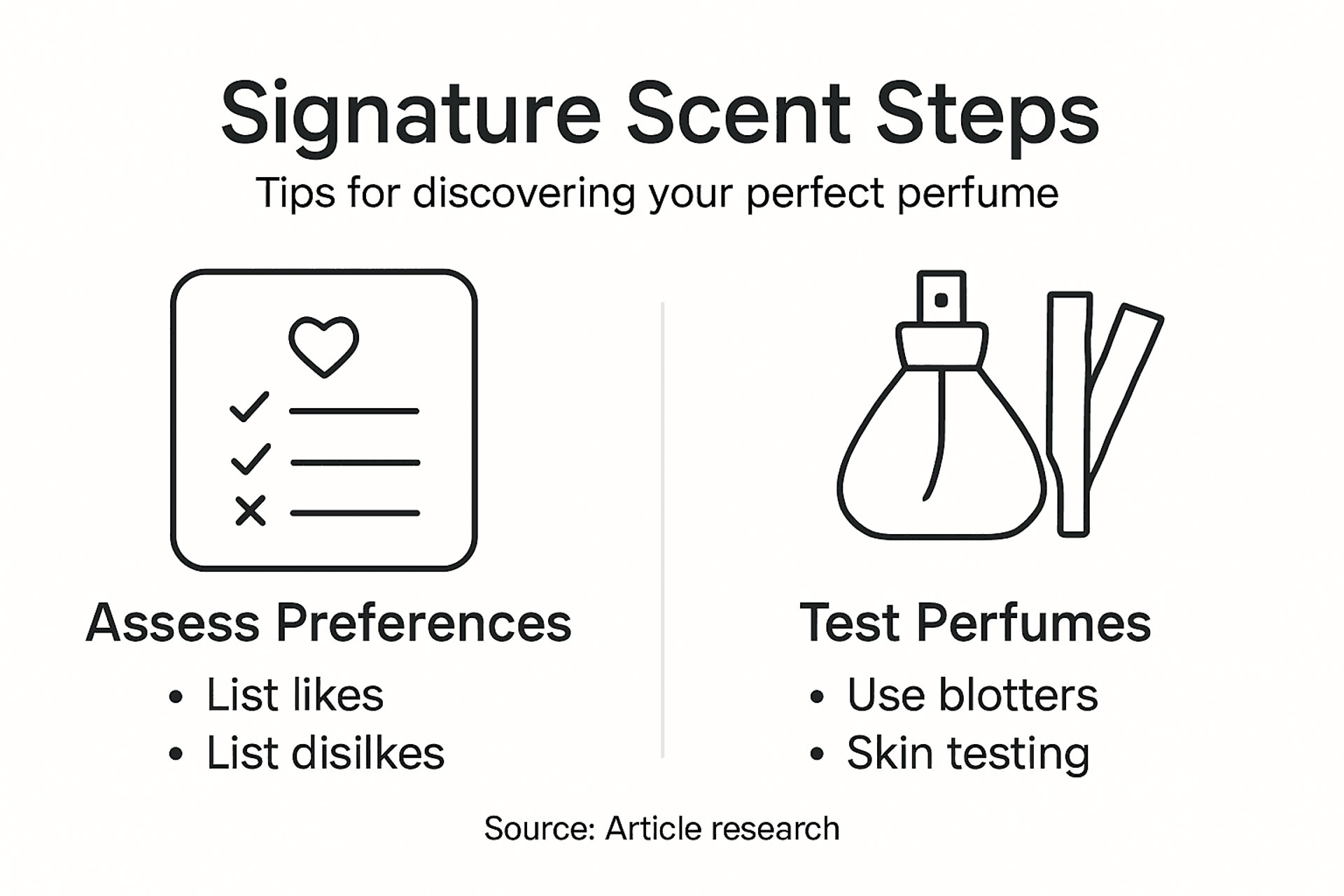 Infographic steps to signature scent discovery