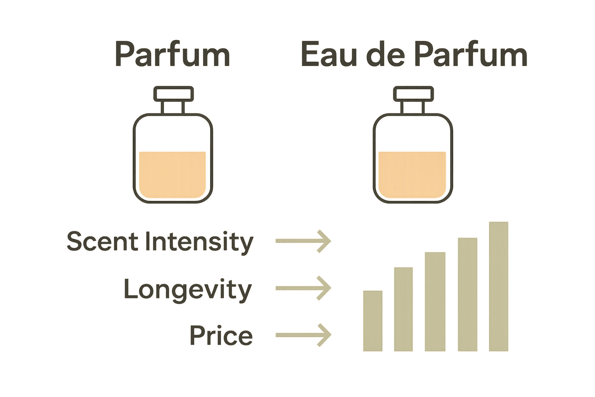 Infographic comparing parfum and eau de parfum features