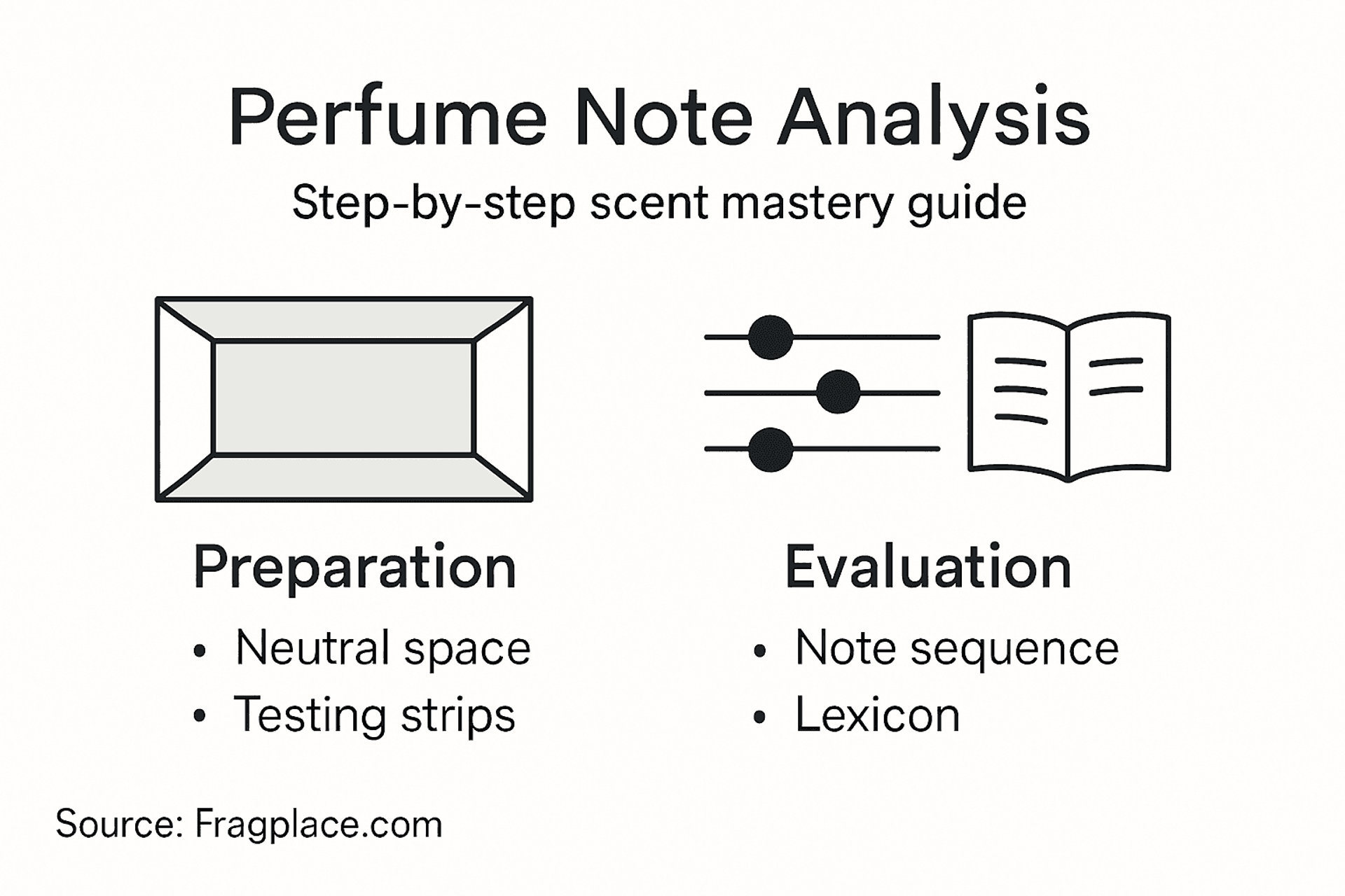 Infographic outlining perfume analysis steps