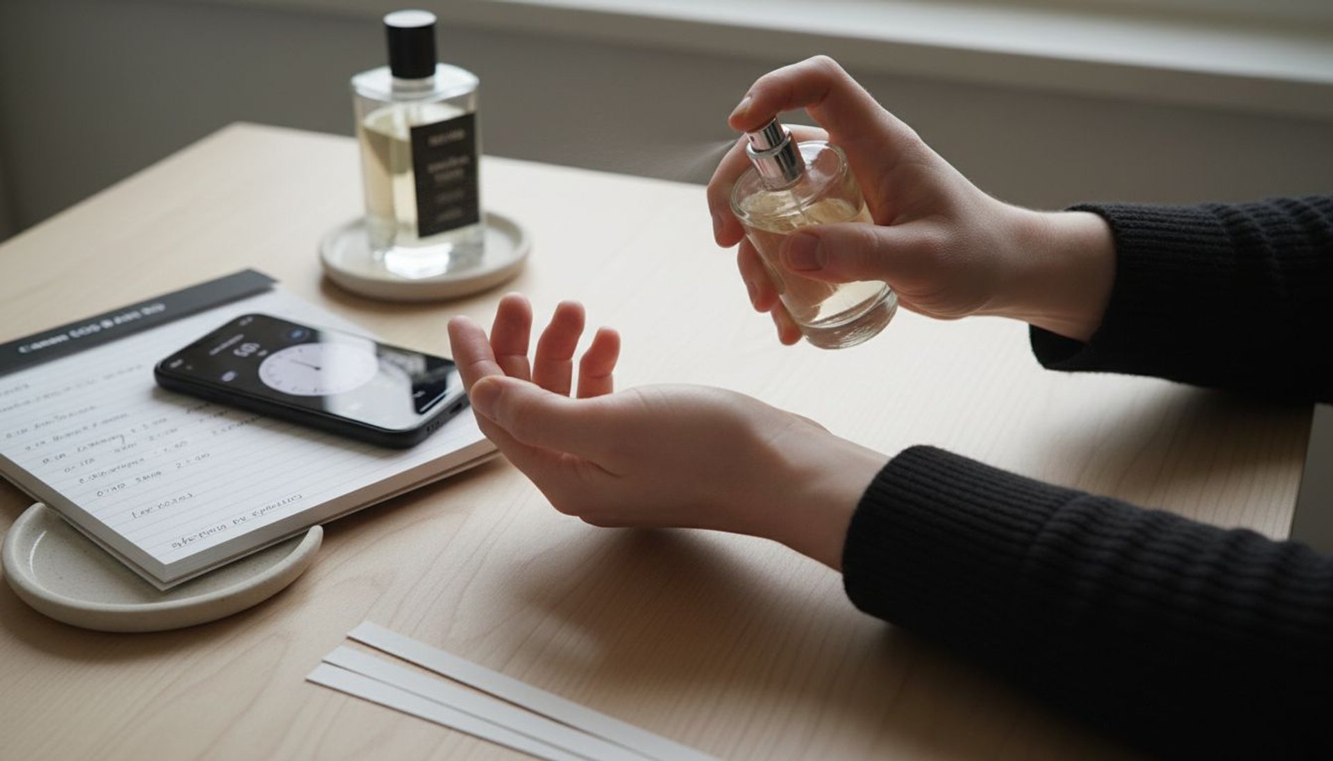 técnica de aplicación del perfume